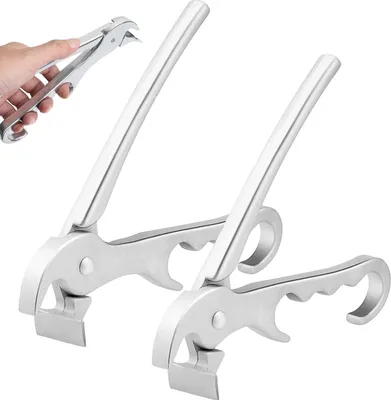 Produktbild von 2 Stück Multifunktionaler Heißplattenheber, 19 cm Ofenzange aus Aluminium, ergonomisch & wärmefest