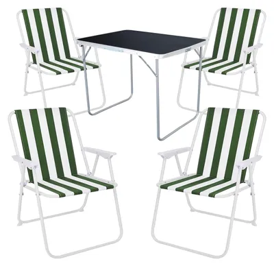 Image de set de camping 5 pièces table de camping 4 chaise de camping chaise pliante