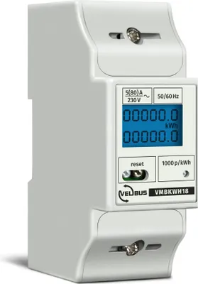 Produktbild von Velleman Stromzähler 1 Phase, 1 Phasen Stromzähler, digitaler Stromzähler Hutschiene, Stromzähler