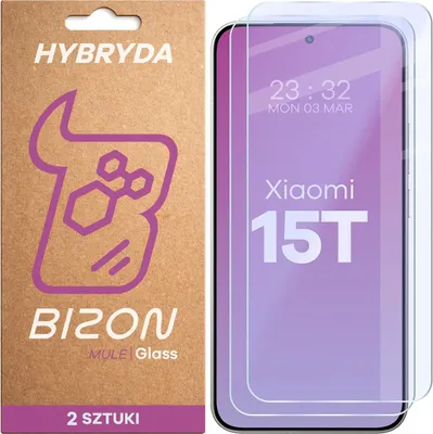Produktbild von 2x Flexibles Hybridglas für Xiaomi 15T, Bizon Glass Mule Duo