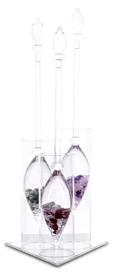 Glashalter für 3 Edelsteinflakons, transparent