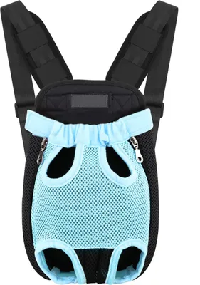 Produktbild von Haustierrucksack, Atmungsaktiv und Bequem Haustier Rucksack, Speziell für Klein Mittler Hunde Katzen Welpen Verstellbar Beinen heraus Rucksäcke Haustier Tragbar Reisetasche, L, Blau