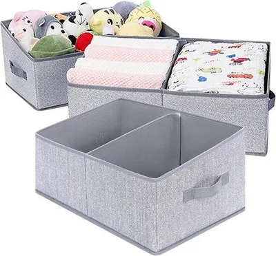 Produktbild von Famanu Aufbewahrungsboxen mit Griffen - 50 x 28 x 21 cm, faltbar, 3 Stück