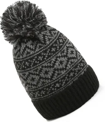 Produktbild von INF Stylische Acryl Strickmütze mit Bommel - Warme Wintermütze für Damen Schwarz