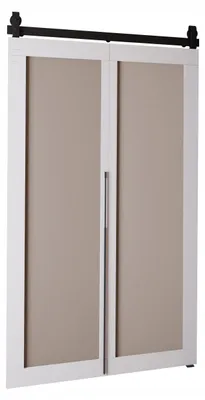 Produktbild von KierMoebel Schiebetür Komplettset QUDIO M1 Weiß + Kaschmir 106x205x3,2 cm Wohnzimmer Schiebetür