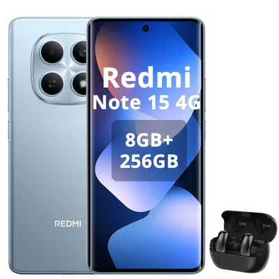 Immagine prodotto di Smartphone Xiaomi Redmi Note 15, 8+256GB, batteria 6000mAh, display 6.77" FHD, colore blu ghiaccio (con cuffie Bluetooth)