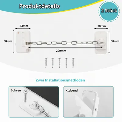 Zdjęcie produktu dla OTraki, zestaw 2 sztuk zabezpieczeń okiennych dla dzieci, zabezpieczenia drzwiowe, zabezpieczenia szuflad