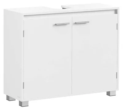 Image de Meuble sous-lavabo en MDF, blanc – 30 x 80 x 60 cm – gain de place