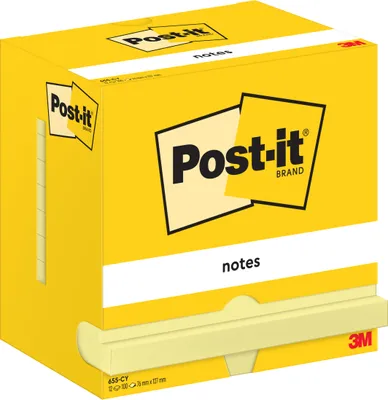 Produktbild von Post-It 655-CY, Rechteck, Gelb, Papier, PEFC, 127 mm, 76 mm