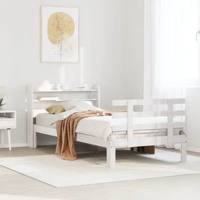 Produktbild von Maison Exclusive - Bettgestell mit Kopfteil ohne Matratze Weiß 90x200 cm