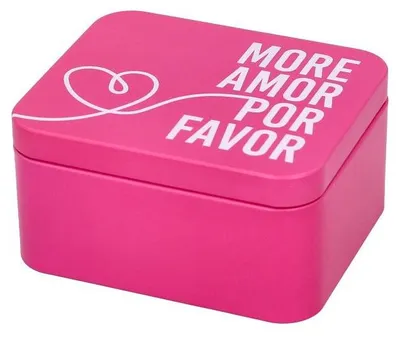 Produktbild von BIRKMANN Geschenkbox mit Spruch, pink, 12 x 10 cm, H 6 cm, aus robustem Weißblech, 439962