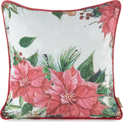 Zdjęcie produktu dla Poszewka 45x45 cm świąteczna różowo kremowa
