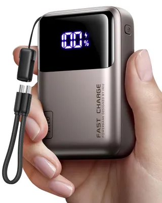 Immagine prodotto di Power bank portatile da 65W per laptop, piccolo, con batteria da 20000mAh e ricarica rapida, ideale anche per smartphone