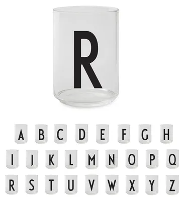 Trinkglas mit Buchstabenprint, 350 ml, Borosilikatglas, spülmaschinenfest