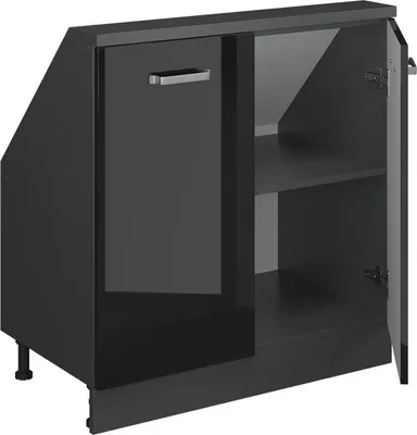 Immagine prodotto di Mobile cucina sottotetto Vicco R-Line Nero lucido 80 cm con 2 porte, Model 58062