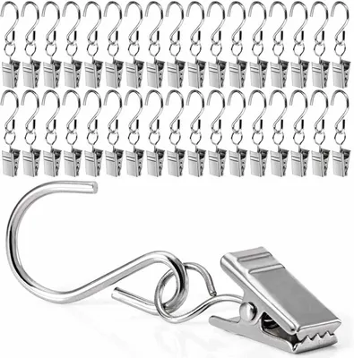 Immagine prodotto di Ganci per tende in metallo, 50 pezzi, a forma di S, per tende e decorazioni