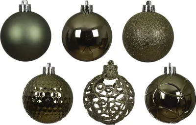 Produktbild von Weihnachtskugeln Kunststoff 6cm Mix 37er Set - Rosmarin