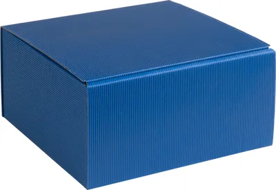 Produktbild von Geschenkbox aus offener Wellpappe, Geripptes Karton BLAU, Format 25x24x12cm, 35 St.