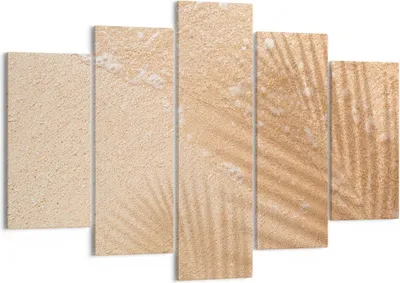 Produktbild von Bild auf Leinwand - Leinwandbild - 5 Teile - Sand Schatten Blätter - 150x100cm - Wand Bild - Wanddeko - Wandbilder - Leinwanddruck - Bilder - Wanddekoration - Leinwand bilder - EA150x100-4580