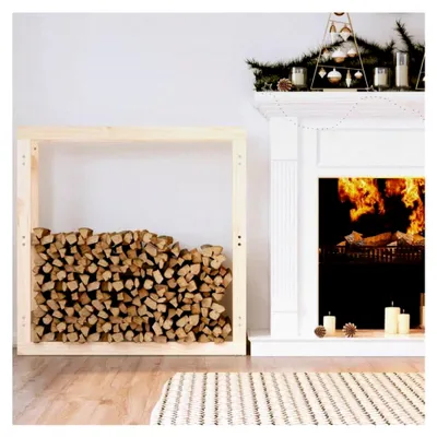 Produktbild von Kaminholzregal 100 x 25 x 100 cm aus massivem Kiefernholz