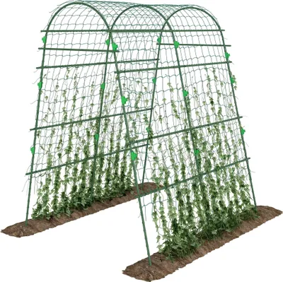 Obrázek produktu pro Mřížka na okurky – opora pro popínavé rostliny – výška 206 cm – pro venkovní použití/zahradu – zelená