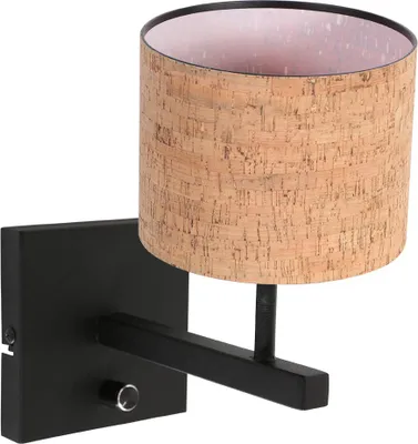 Image de Steinhauer - applique murale - Stang - naturel noir - métal textile - lampe de lit - E27 - 4352ZW