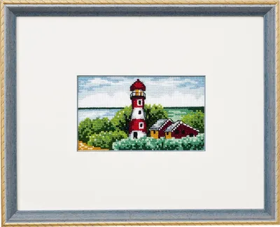 Produktbild von Permin Kreuzstich Stickpackung "Leuchtturm", Zählmuster, 23x18cm, 92-8421