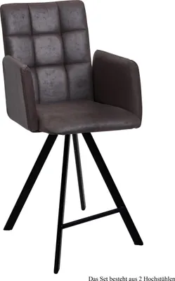 Produktbild von Thekenstuhl (2er-Set) Delcine 52x108x60 Schwarz/Espresso