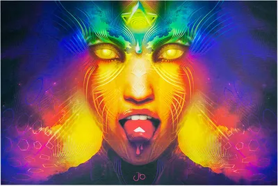 Produktbild von PSYWORK Schwarzlicht Bodenbelag Läufer Neon "Vermilion", 1,0x1,5m