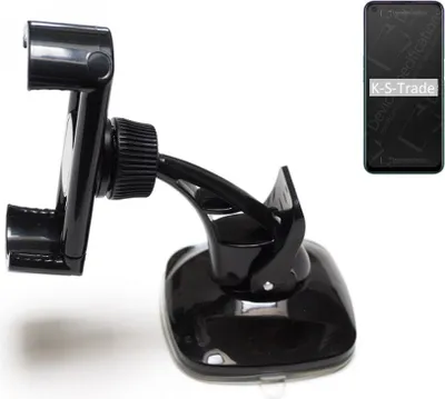 Produktbild von K-S-Trade kompakte Handy-Halterung Windschutzscheibe kompatibel mit Oppo A72 Armaturenbrett schwarz Autohalterung KFZ Halter Scheiben-Halterung