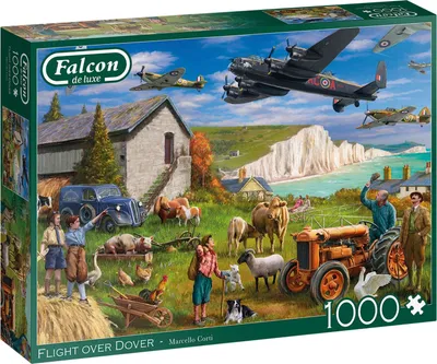Produktbild von Falcon de luxe Falcon - Flight Over Dover (1000 Teile), 1000 Stück(e), Flugzeug, 12 Jahr(e)