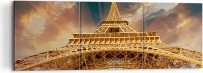 Produktbild von Bild auf Leinwand - Leinwandbild - Eiffle Architektur Paris - 120x40cm - Wand Bild - Wanddeko - Leinwanddruck - Bilder - Kunstdruck - Wanddekoration - Leinwand bilder - Wandkunst - CA120x40-2437