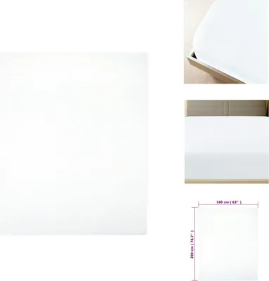 Immagine prodotto di vidaXL Lenzuolo a pieghe in jersey bianco 160x200 cm in cotone - Lenzuolo da letto