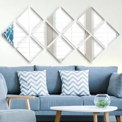 Produktbild von Wallity, SETAYNA_005- LAR1101, Silber, Wandspiegel, 20 x 20 cm, 100% Glas