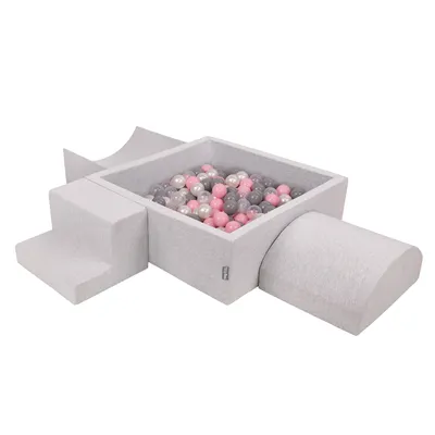 Image de KiddyMoon Aire de jeux En Mousse Avec 200 Balles ∅7cm Course D'obstacles Version 6 Piscine De Balles Carrées Avec Des Balles Colorées Pour Les Bébés Et Les Enfants