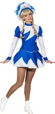 Produktbild von O9889-44 blau-weiß Damen de Luxe Mariechenkostüm Gr.44