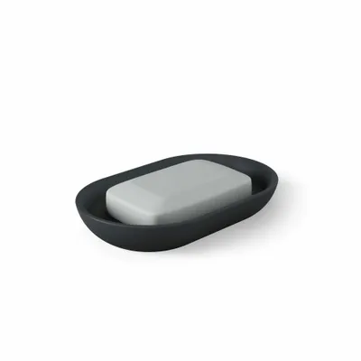 Immagine prodotto di Umbra Junip Badezimmer Seifenschale, Seifenablage, Seifenhalter, Schwarz, Resin, Oval, 1013454-040