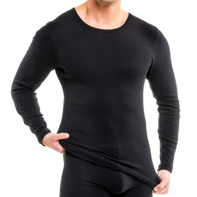 Produktbild von HERMKO 63640 Herren langarm Funktionsshirt atmungsaktiv, Größe:D 5 = EU M, Farbe:schwarz