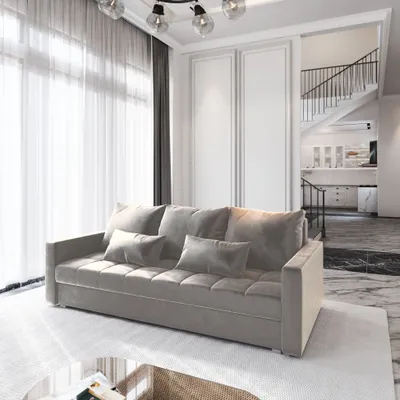 Produktbild von Sofa SIRO Beige Plüsch-Stoff mit Schlaffunktion, Sofa mit Bettkasten, Sofa mit Bettkasten, Wohnzimmersofa, Couch, Soffa, Bettsofa, Couchgarnitur- Beige, PAROS 02