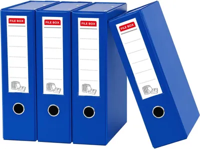 Zdjęcie produktu dla Pudełko archiwalne A4, 4 szt., grzbiet 88 mm, do biura