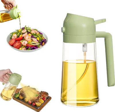 Produktbild von 470 ml Ölspender für die Küche, Ölsprüher zum Kochen, Öl-Sprühflasche, die gesprüht werden kann, Olivenöl-Spenderflasche, geeignet zum Backen