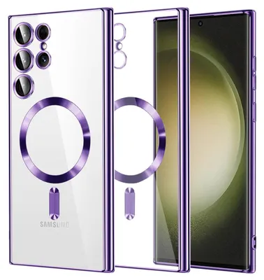 Produktbild von Techsuit Luxury Crystal Back Cover Hülle mit MagSafe für Samsung Galaxy S23 Ultra - Hell lila