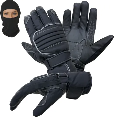 Produktbild von Motorradhandschuhe Regen Winter Motorrad Handschuhe im Set mit Sturmhaube