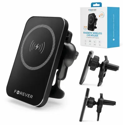 Productafbeelding van FOREVER Telefoonhouder voor in de auto + draadloze oplader 15W, model MACH-100