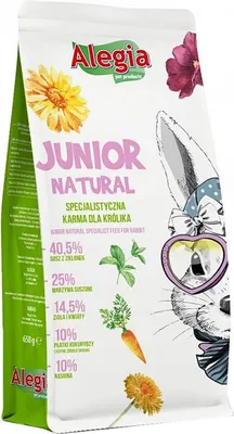 Obrázek produktu pro Alegia - Junior Natural - bylinné krmivo pro mladé králíky 650g Alegia