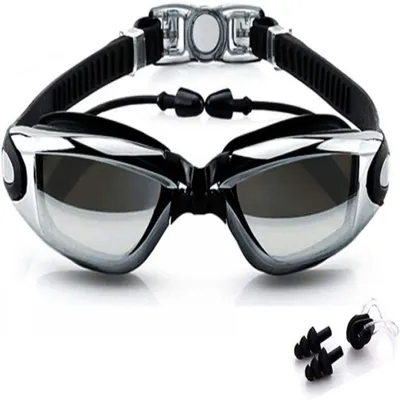 Produktbild von Schwimmbrille, Premium-Komfort-Schwimmbrille mit 2 integrierten, beschlagfreien und UV-Schutzgläsern, vollständig verstellbar für Erwachsene (Männer, Frauen und Kinder ab 8 Jahren).