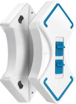 Image de Essuie-glace magnétique réglable double face Outil de nettoyage de vitres magnétique avec câble de sécurité en forme de losange 8-30 mm（Bleu）