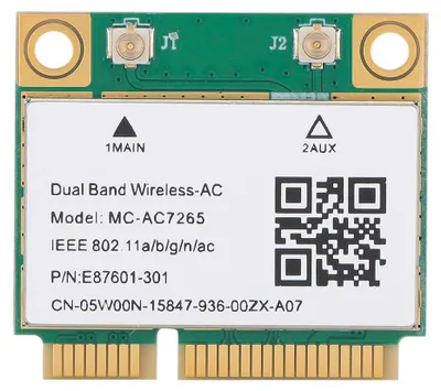 Zdjęcie produktu dla Karta sieciowa Mini PCI-E Gigabit, dwupasmowa, z Bluetooth 4.2, bezprzewodowy standard Wi-Fi, model MC-AC7265
