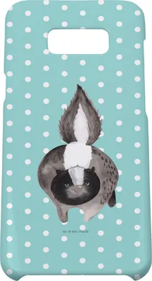 Produktbild von Mr. & Mrs. Panda Samsung Galaxy S8 plus Handyhülle  Stinktier Angriff - Türkis Pastell - Geschenk, Wildtier, Hülle, Cover, Handy Case, wütend, Drohung, Raubtier, Skunk