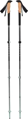 Trekkingstöcke "Pursuit" von Black Diamond; schwarz mit ergonomischen Griffen und verstellbarer Länge.